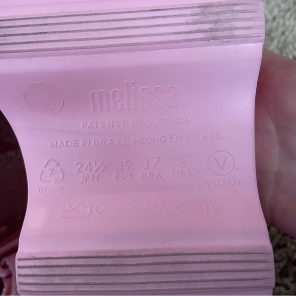 Lazy Oaf x Melissa Kick Off Heart Platform Sandals Pink Red Size 8 - Picture 9 of 10